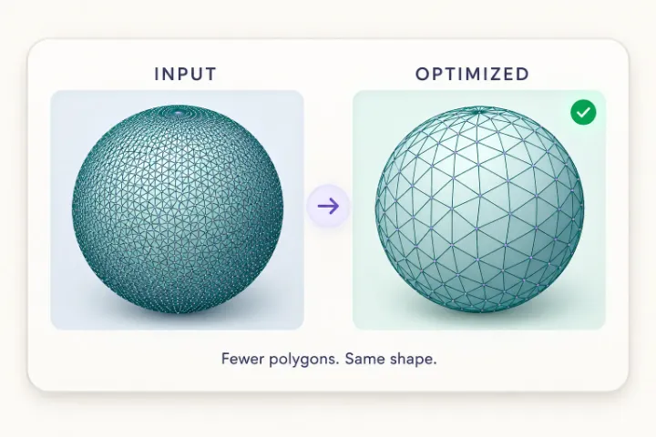 Detailed mesh converted to an optimized model