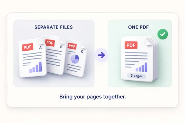 Separate documents merged into one PDF